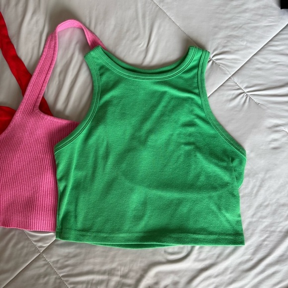 SHEIN Vibrant Crop Top Tanks Halter Adjustable Red, Pink, Green, Black Bundle - Picture 2 of 7